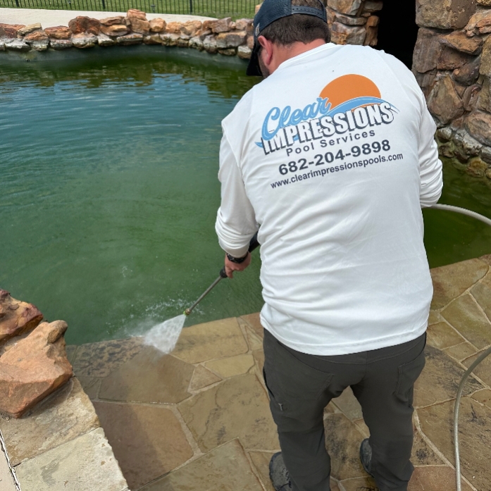 Experienced team providing Pool Maintenance in Rendon, TX while performing routine pool cleaning and water balancing